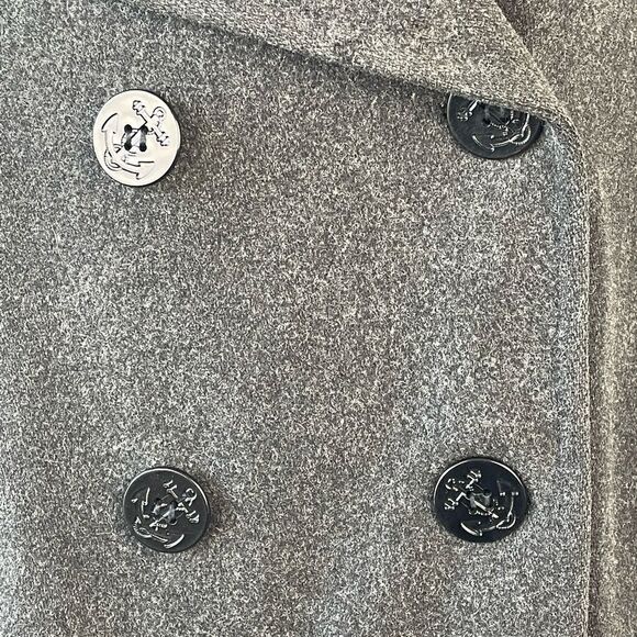EUC J. Percy Womens Gray Anchor Double Breasted Pea Coat Size 8 - Picture 5 of 7
